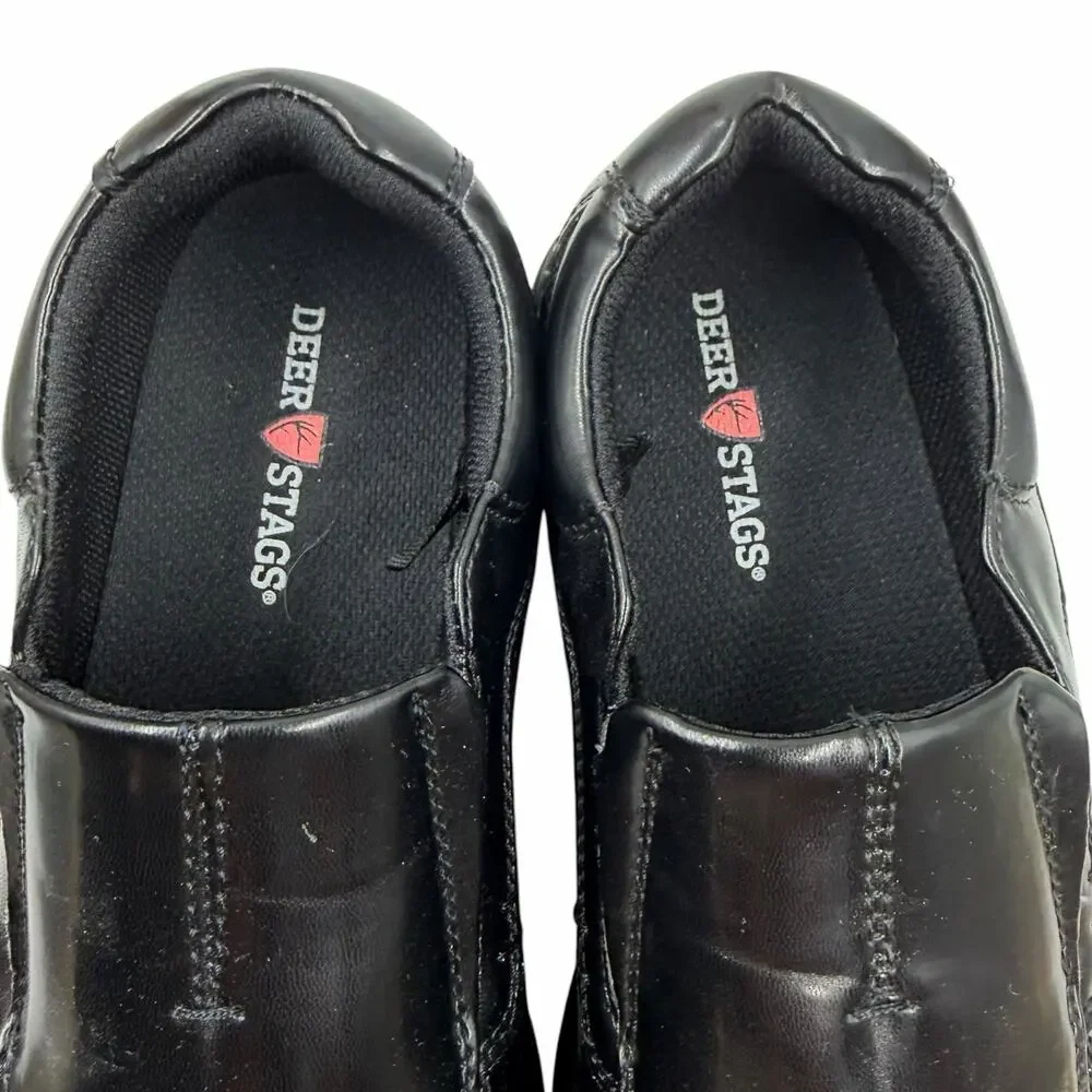 Deer Stags Wise Boys Youth Dress Shoes Black Slip On Loafers Bicycle Toe Sz 6M